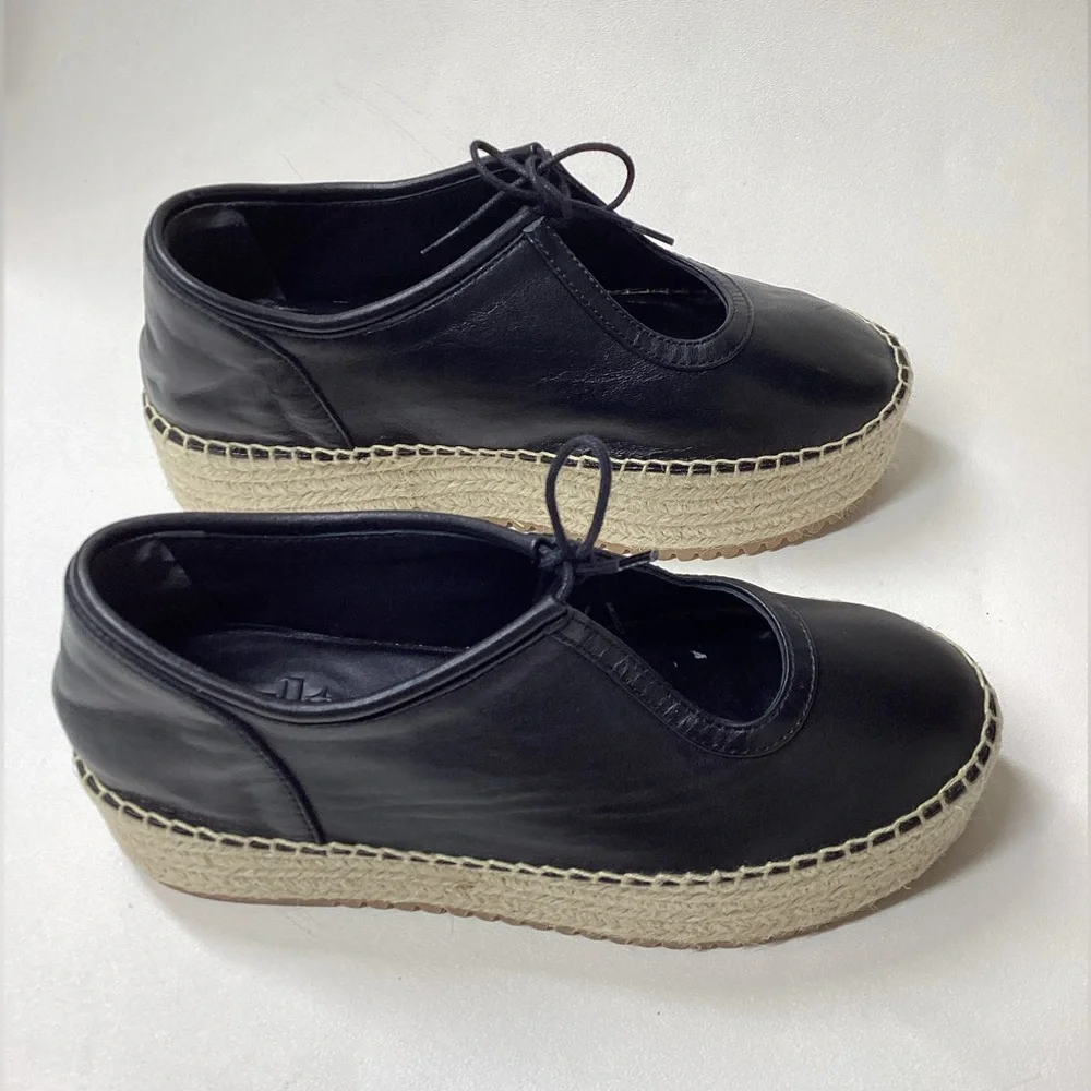 Cult Gaia Bernice Black Espadrille Platform Shoes Size EU 38‎